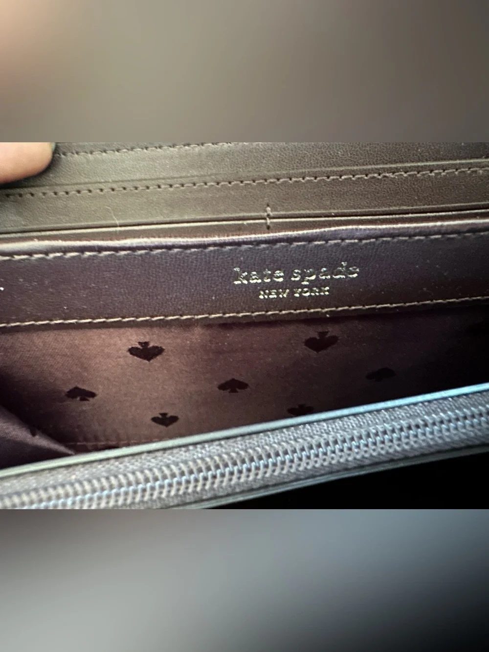 Kate Spade Deep Plum Brown Zip Around Wallet